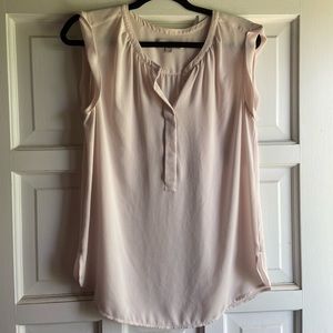 Loft Pale Pink Ruffle Tank